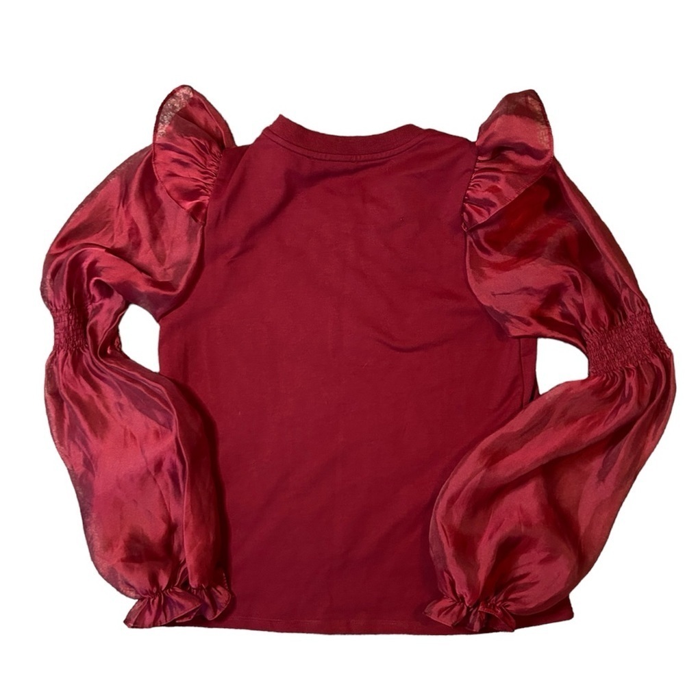 Anthropologie NWOT top with dramatic sheer sleeves size small - Picture 7 of 10
